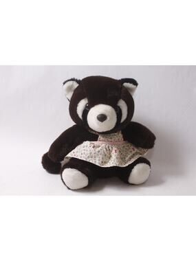 Mervyn's Playful Pals Raccoon Plush Stuffed Animal Floral Dress ~ 260608-WH 471